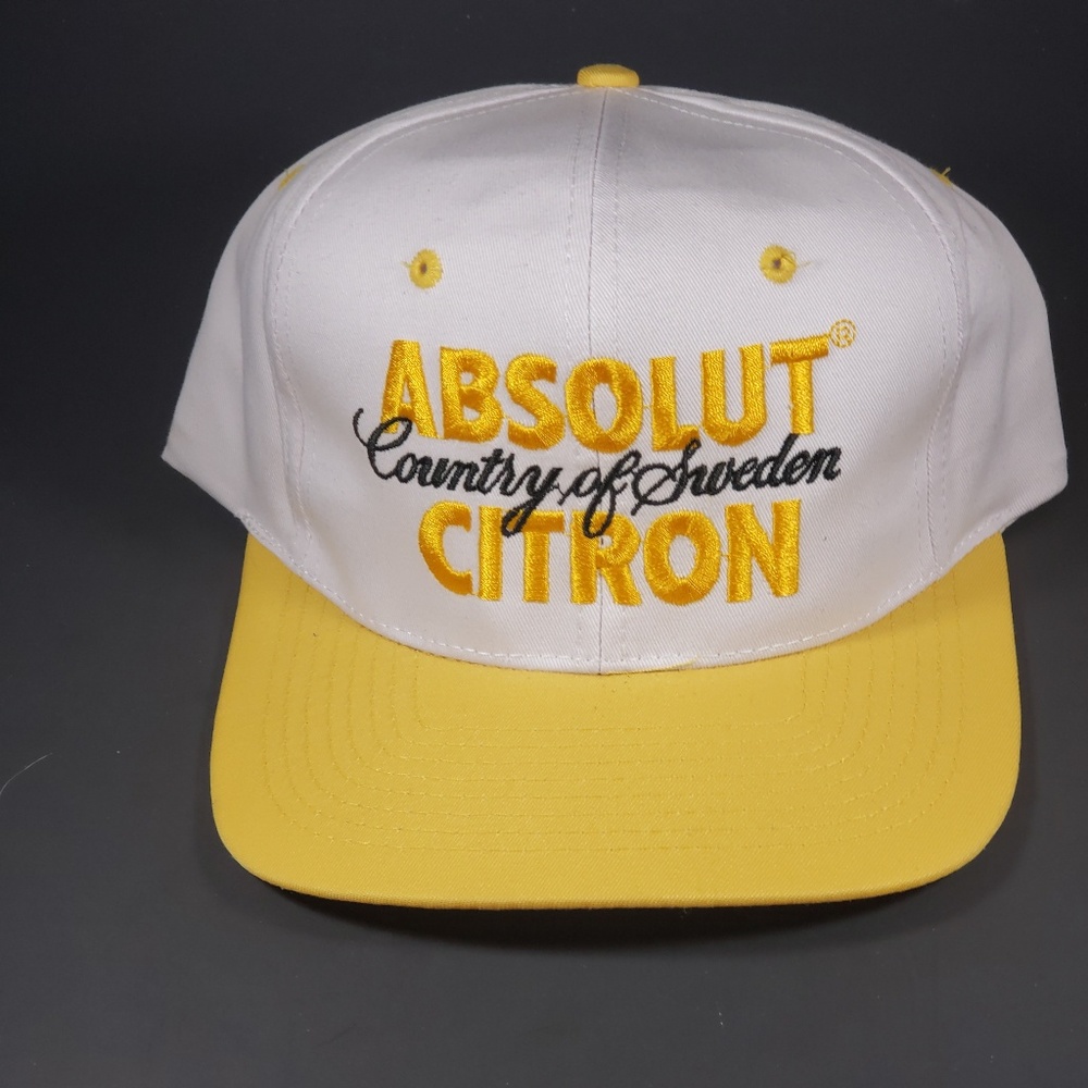 Absolut Citron White and Yellow Snapback